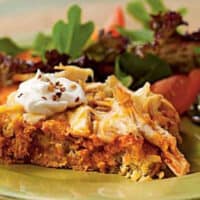 chicken tamale casserole with green salad