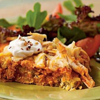chicken tamale casserole with green salad