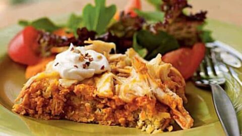 chicken tamale casserole with green salad