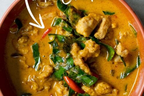 Pinterest Pin for Thai Chicken Panang Curry Recipe