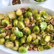Maple Roasted Brussels Sprouts with Bacon and Toasted Pecans | 31Daily.com