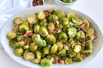 Maple Roasted Brussels Sprouts with Bacon and Toasted Pecans | 31Daily.com