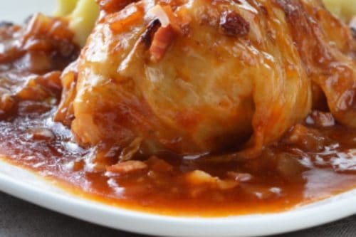 Pinterest Pin for Stuffed Cabbage Rolls with Apple | 31Daily.com