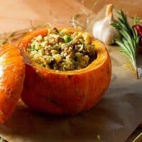 Pumpkin Stuffed with Herbed Apple Couscous | 31Daily.com