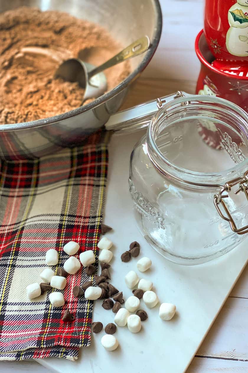 Sifted Ingredients for Homemade Hot Chocolate Mix
