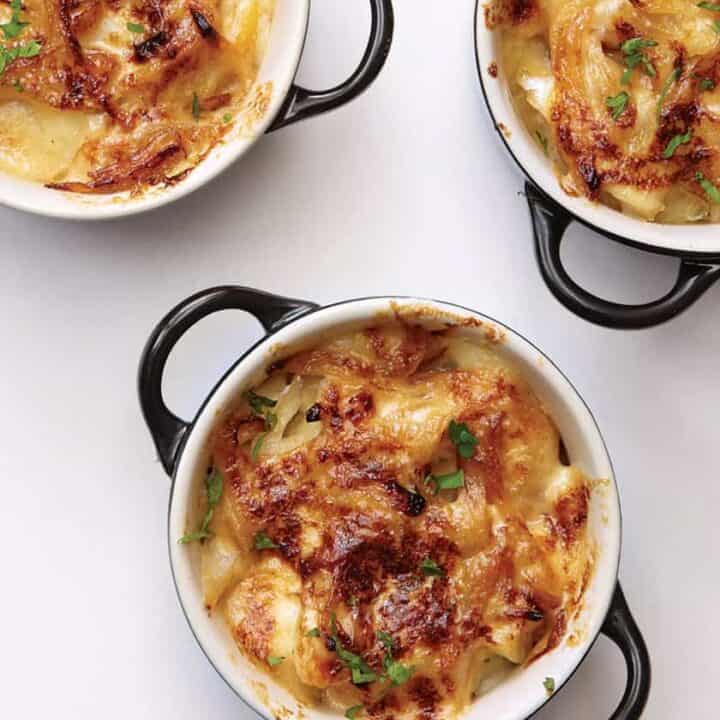 Individual Pots of Haddock and Cheddar Mash Casseroles