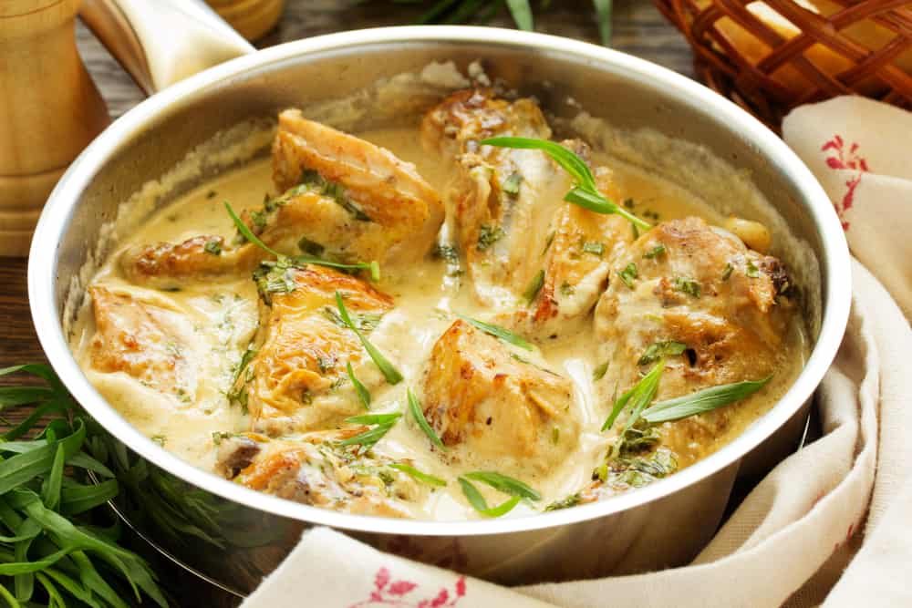 Chicken Fricassee in a Skillet
