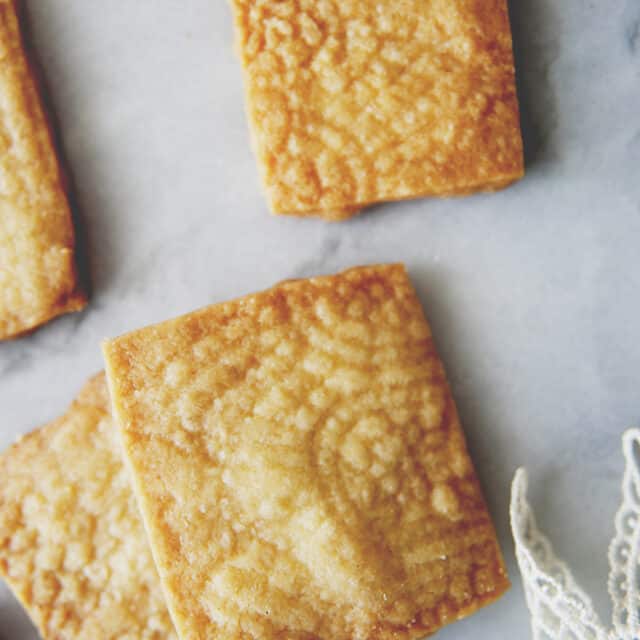 Rectangles of Irish Shortbread Cookies