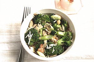 Charred Broccoli Salad with Farro, Chickpeas and Almonds | 31Daily.com