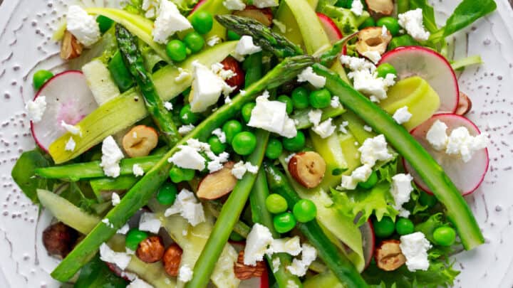 Top view of Asparagus Salad