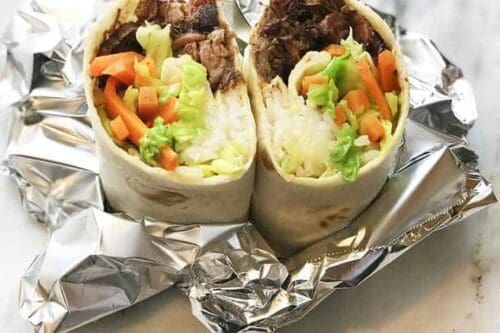 Slow Cooker Korean BBQ Wraps in Foil