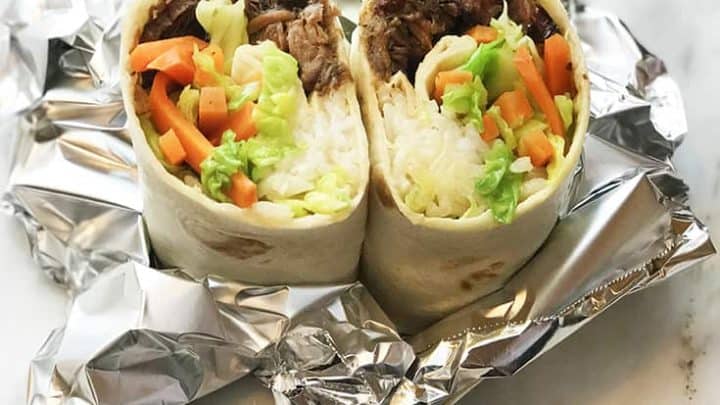 Slow Cooker Korean BBQ Wraps in Foil