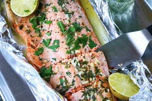 Easy Foil Wrapped Salmon in Lime Garlic Butter Sauce | 31Daily.com