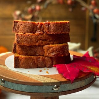 Sliced and Stacked Pumpkin Bread