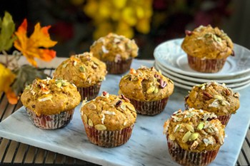 Coffee Shop Worthy Coconut Pumpkin Pecan Muffins | 31Daily.com