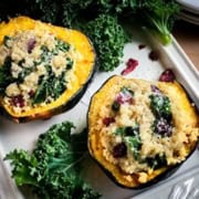 Stuffed Acorn Squash with Quinoa, Kale and Cranberries | 31Daily.com