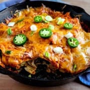 Easy Skillet Spinach and Chicken Enchilada Pie | 31Daily.com