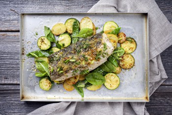 Easy Sheet Pan Baked Fish with Vegetables | 31Daily.com