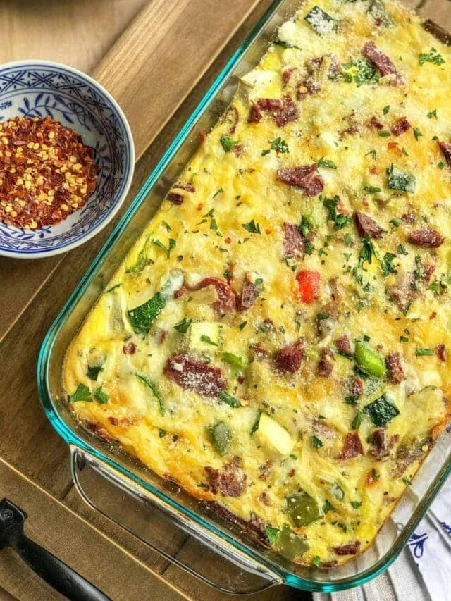 Make Ahead Easy Vegetable Egg Bake Breakfast Casserole | 31Daily.com