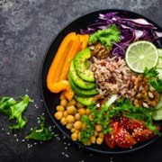 Chickpea Grain Bowls with Avocado, Peppers and Red Cabbage | 31Daily.com