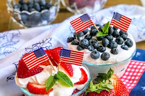 Red, White, and Blue Summer Berry Yogurt Mousse | 31Daily.com