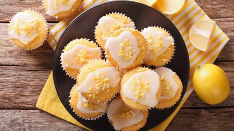 Greek Yogurt Lemon Muffins with Lemon Glaze