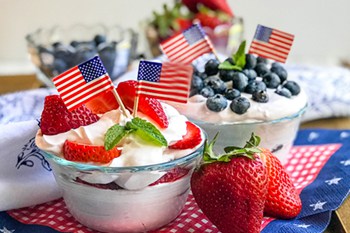 Red, White, and Blue Summer Berry Yogurt Mousse | 31Daily.com