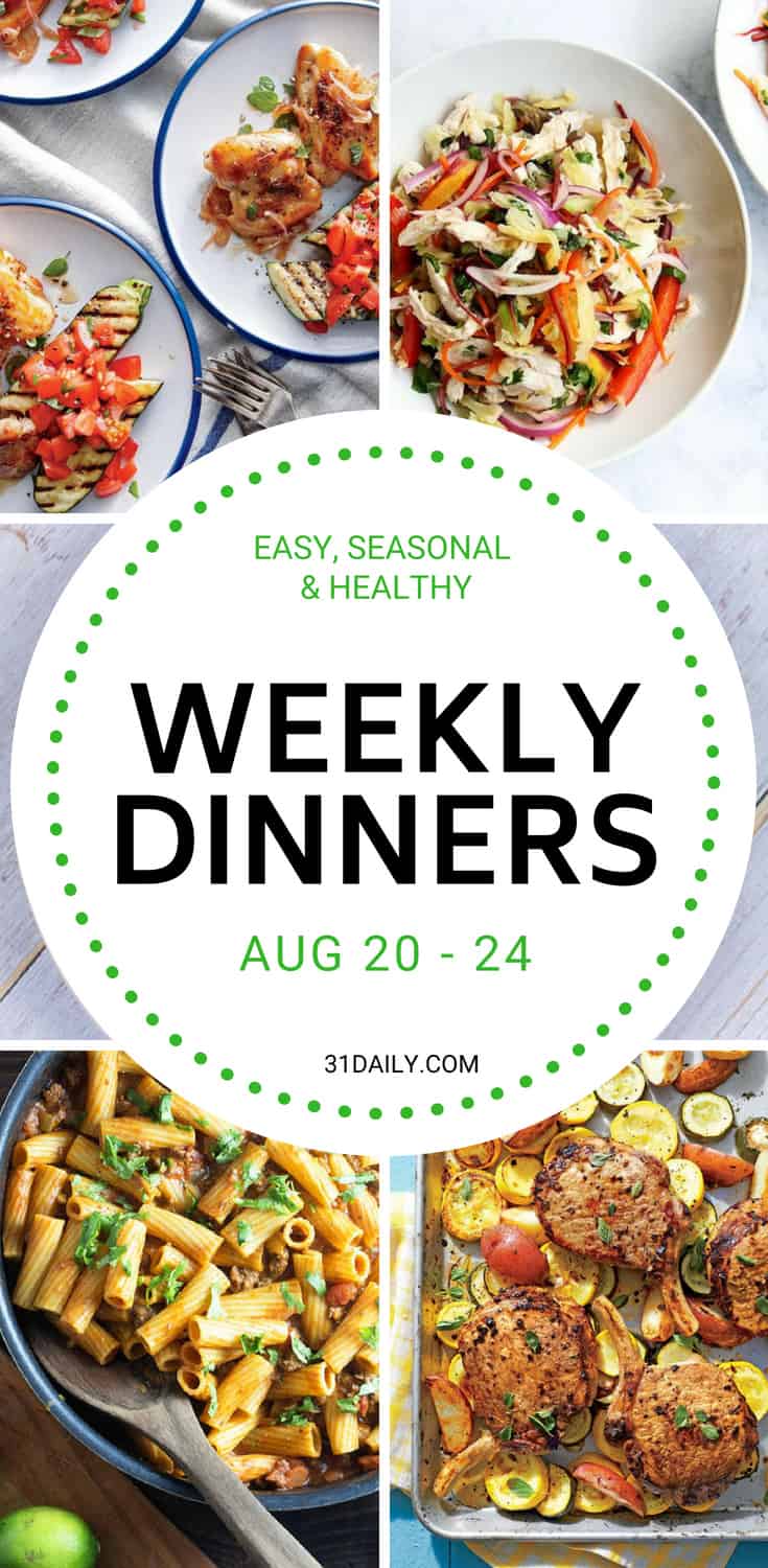 Weekly Dinner Meal Plan // Week 34: Under 30 Minute Dinners | 31Daily.com