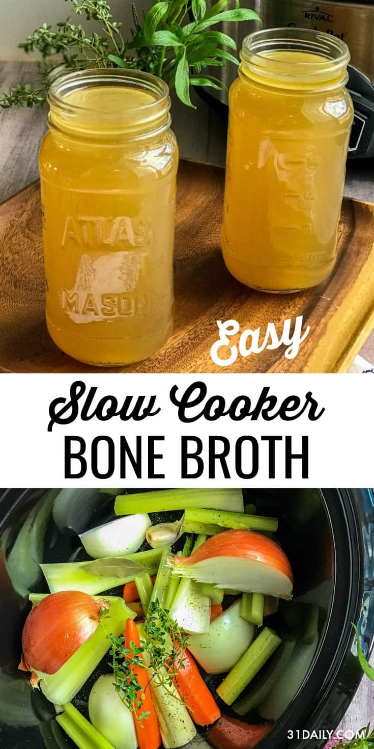 Slow Cooker Chicken Bone Broth or Stock | 31Daily.com