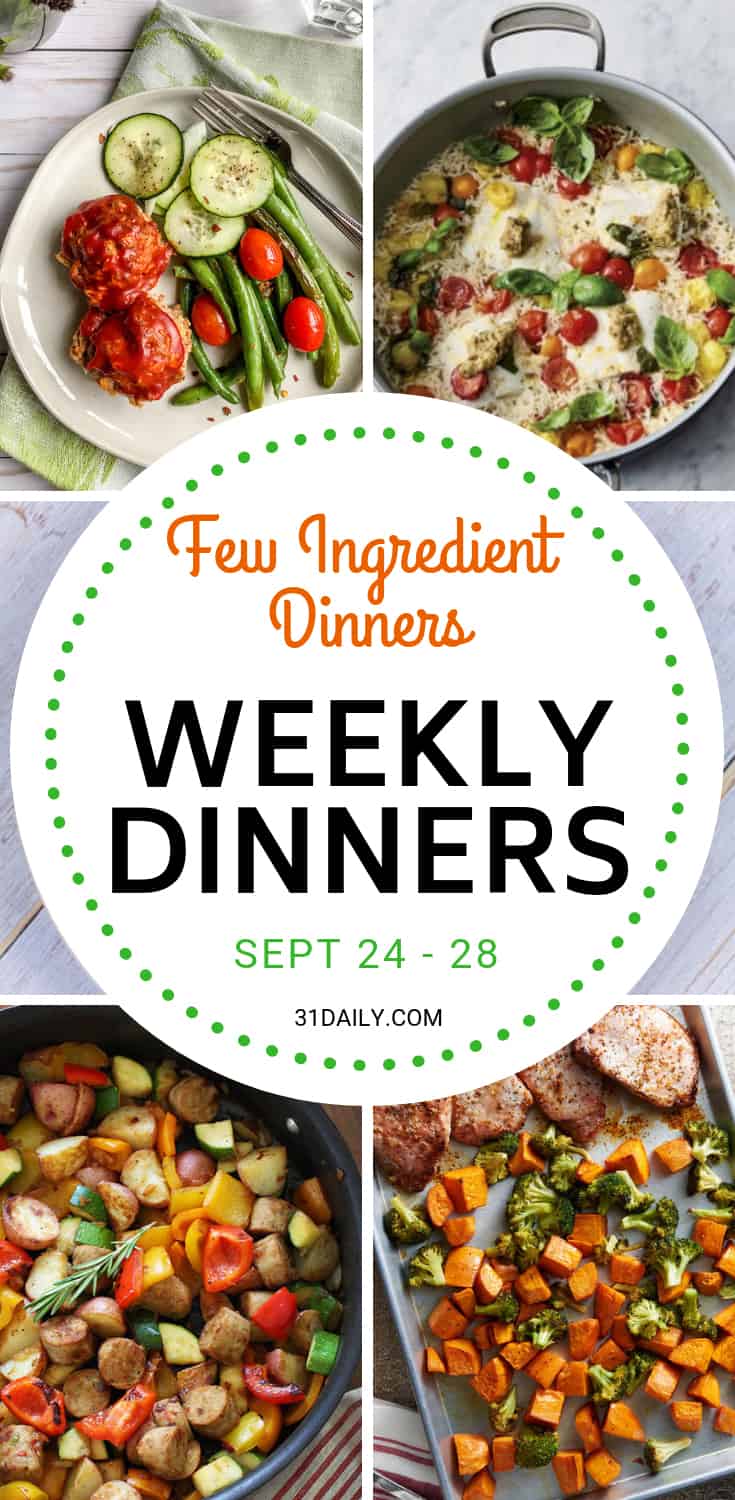 weekly dinner meal plan week 39 few ingredient dinners weekly dinner