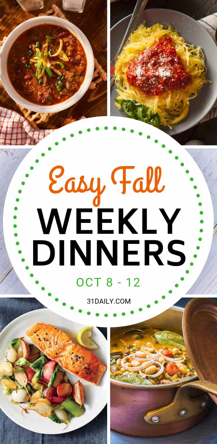 weekly dinner meal plan week 41 easy fall dinners 31 weekly dinner