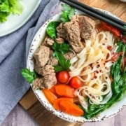 Asian Beef and Vegetable Soup with Pad Thai Noodles | 31Daily.com