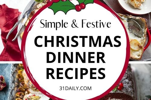 Pinterest Pin for Simple and Festive Christmas Dinner Recipes