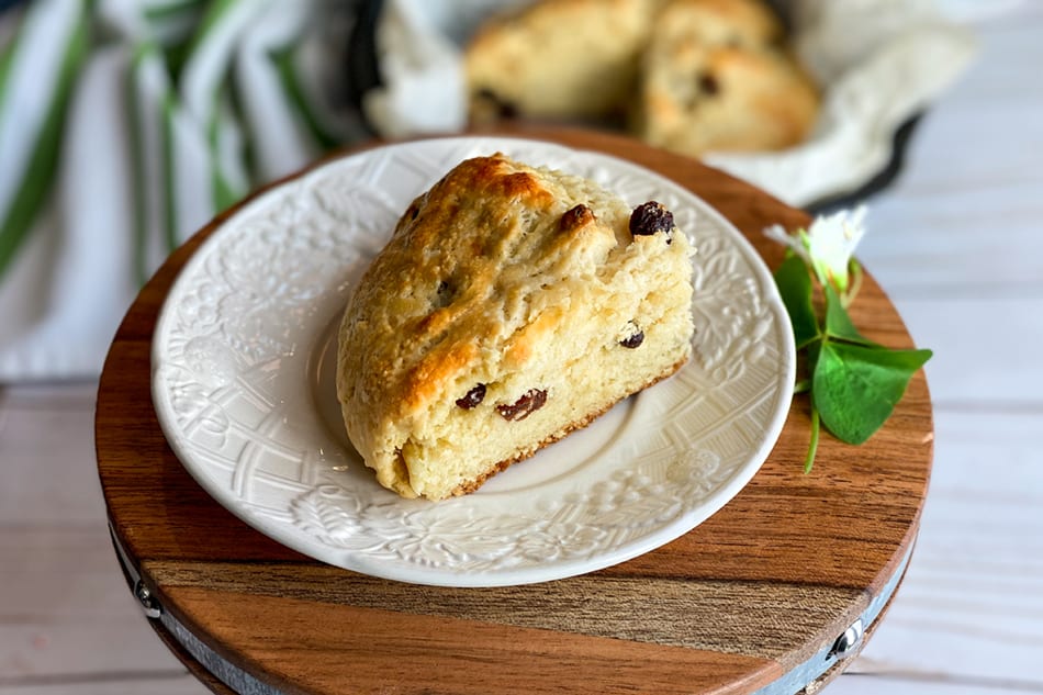 Closeup slice of Irish Soda Bread