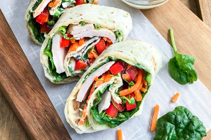 5 Minute Rainbow Protein Veggie Wraps | 31Daily.com
