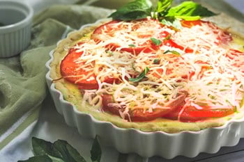 thumbnail of tomato tart in white tart pan