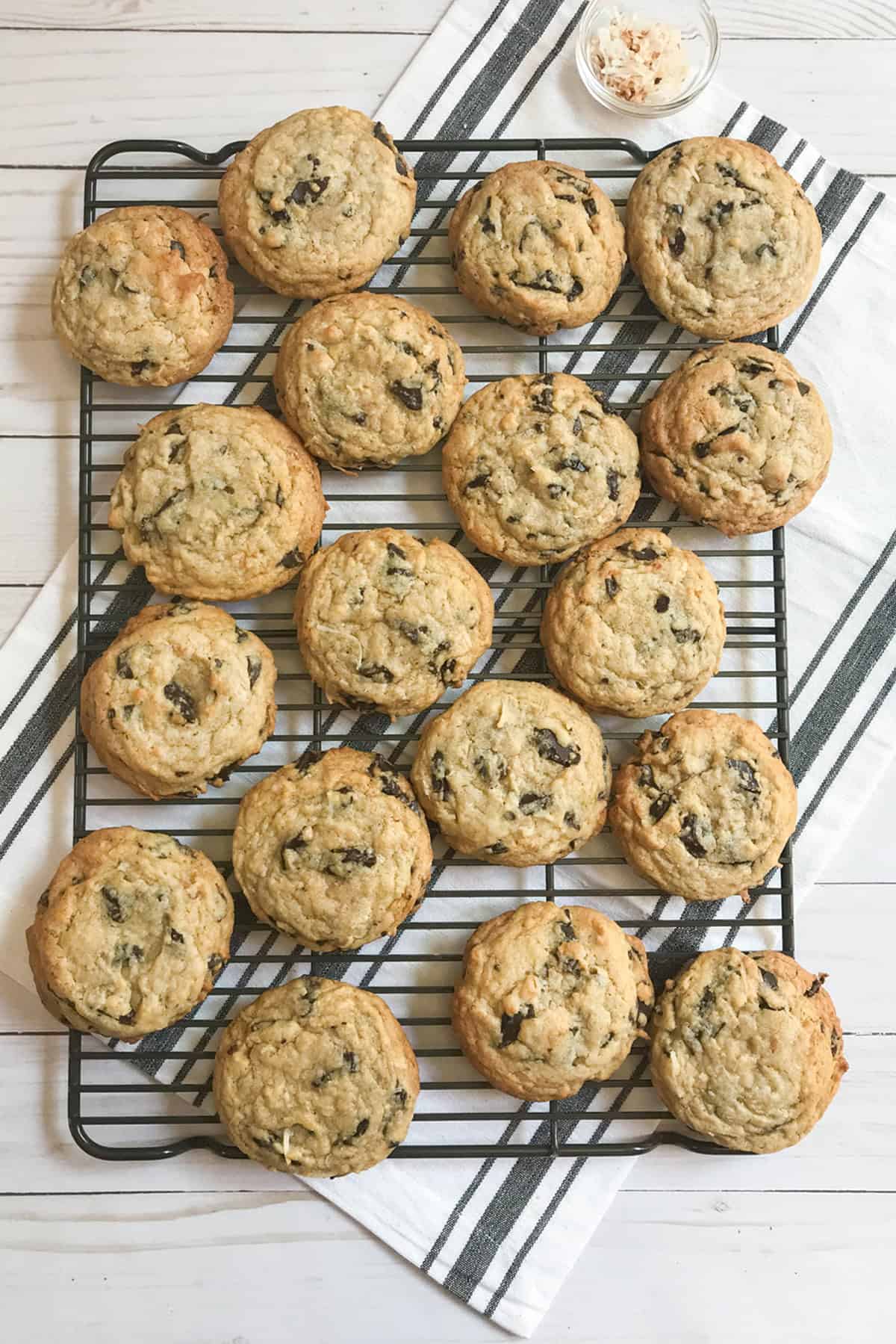 Top view of Nordstrom Royal Cookies cooling on a wire rack.