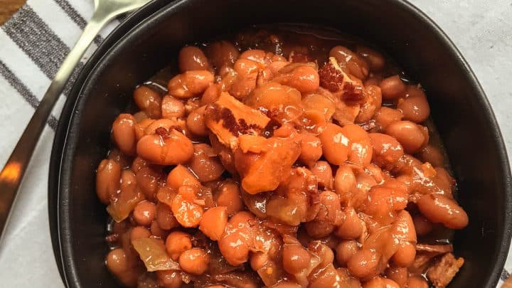 overhead photo of Boston Baked Beans
