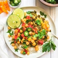 Chickpea Curry on White Plate