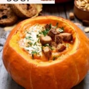 Pinterest Pin image for Pumpkin Curry Soup with the words, "31Daily Soup, Pumpkin Curry Soup."