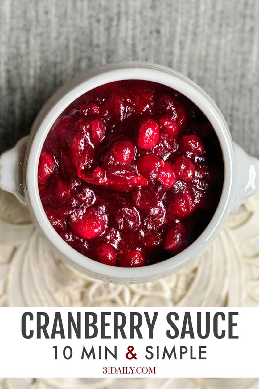 Pinterest Pin for Cranberry Sauce