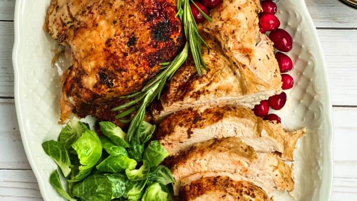 Overhead View of Sliced Turkey Breast