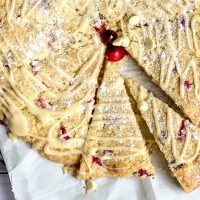 Closeup up Cranberry Scone Wedges