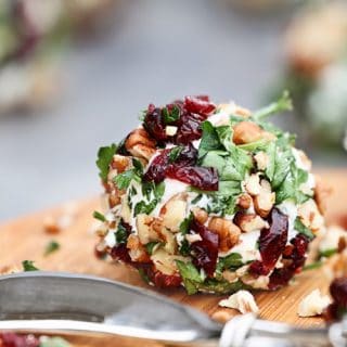 Mini Cranberry Pecan Goat Cheese Ball