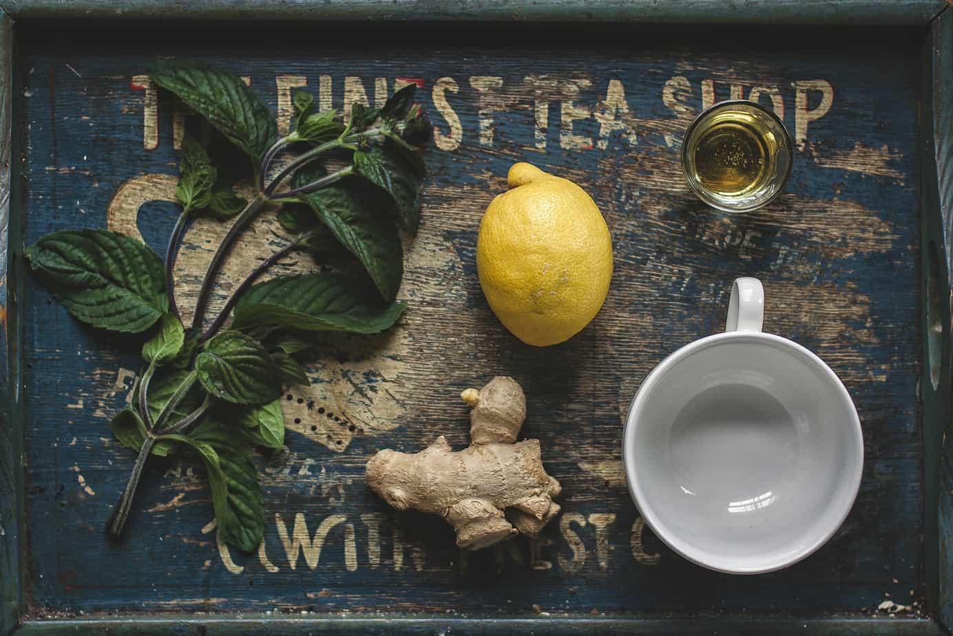 Ingredients for Fresh Lemon Ginger Tea