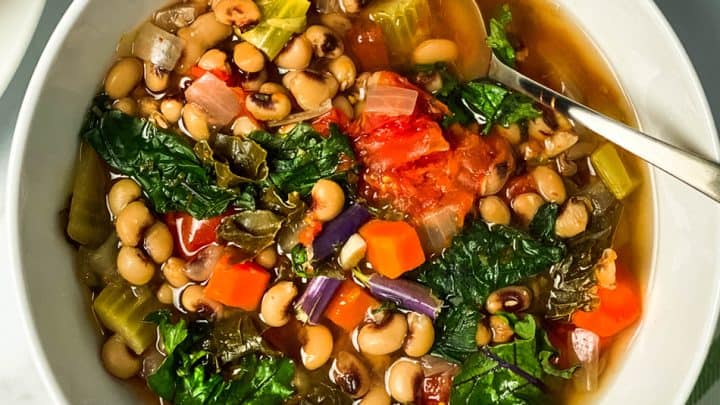 top view of a bowl of Ikarian Stew