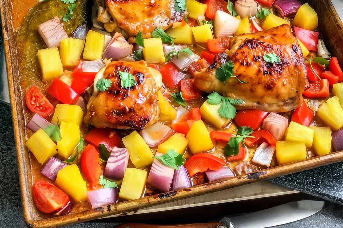 Easy Hawaiian Chicken Sheet Pan Dinner - 31Daily