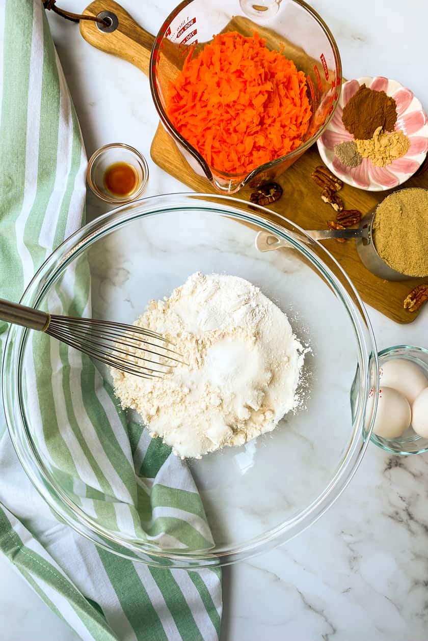 ingredients for carrot cake loaf