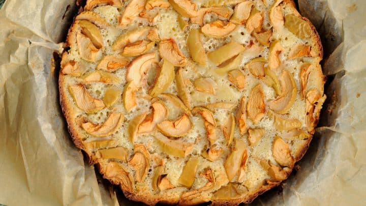 Irish Apple Cake in a Cast Iron Skillet