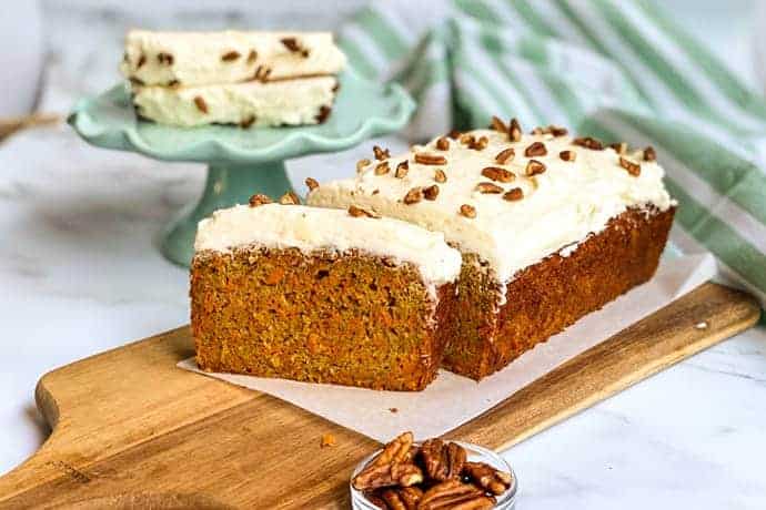 Slices of carrot cake loaf